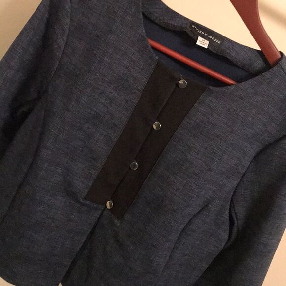 Styled by Joe Zee Blue w Black Trim Jacket - Sz 14 - Picture 2 of 8